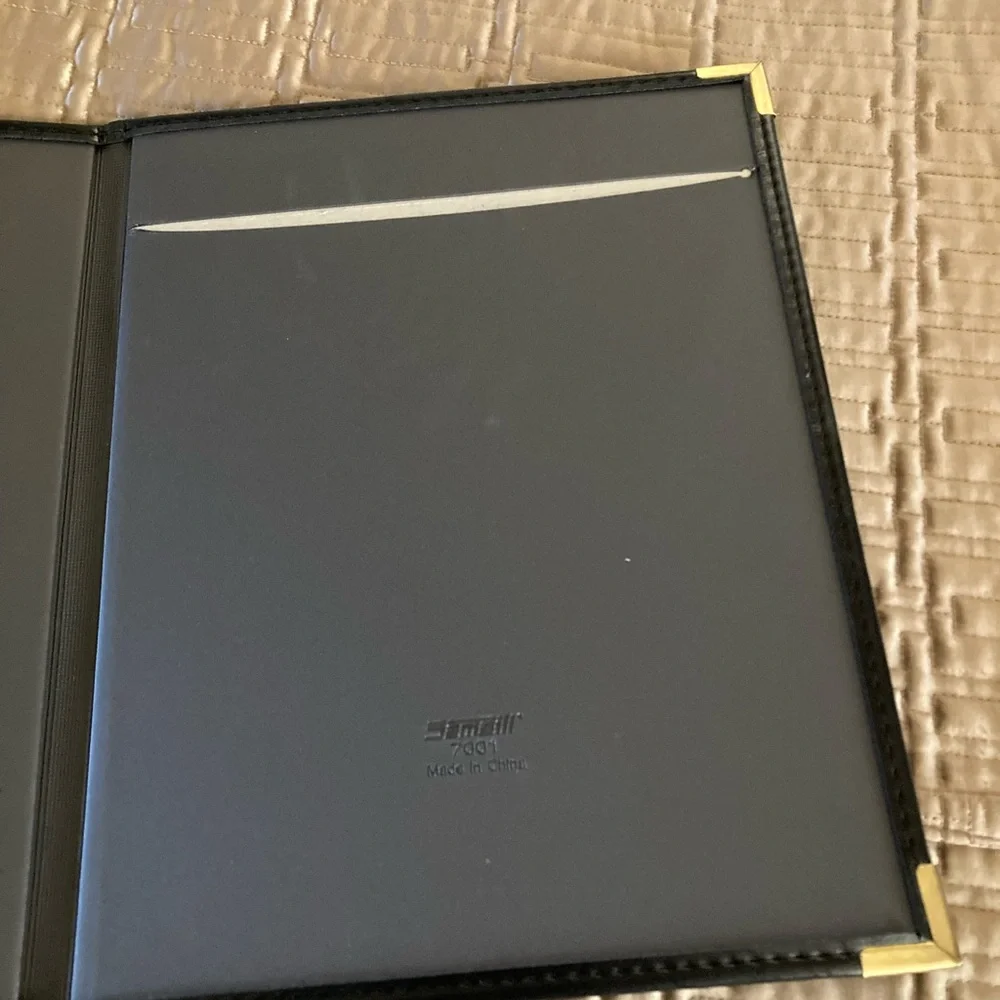 Black notepad holder with Gold Accents
